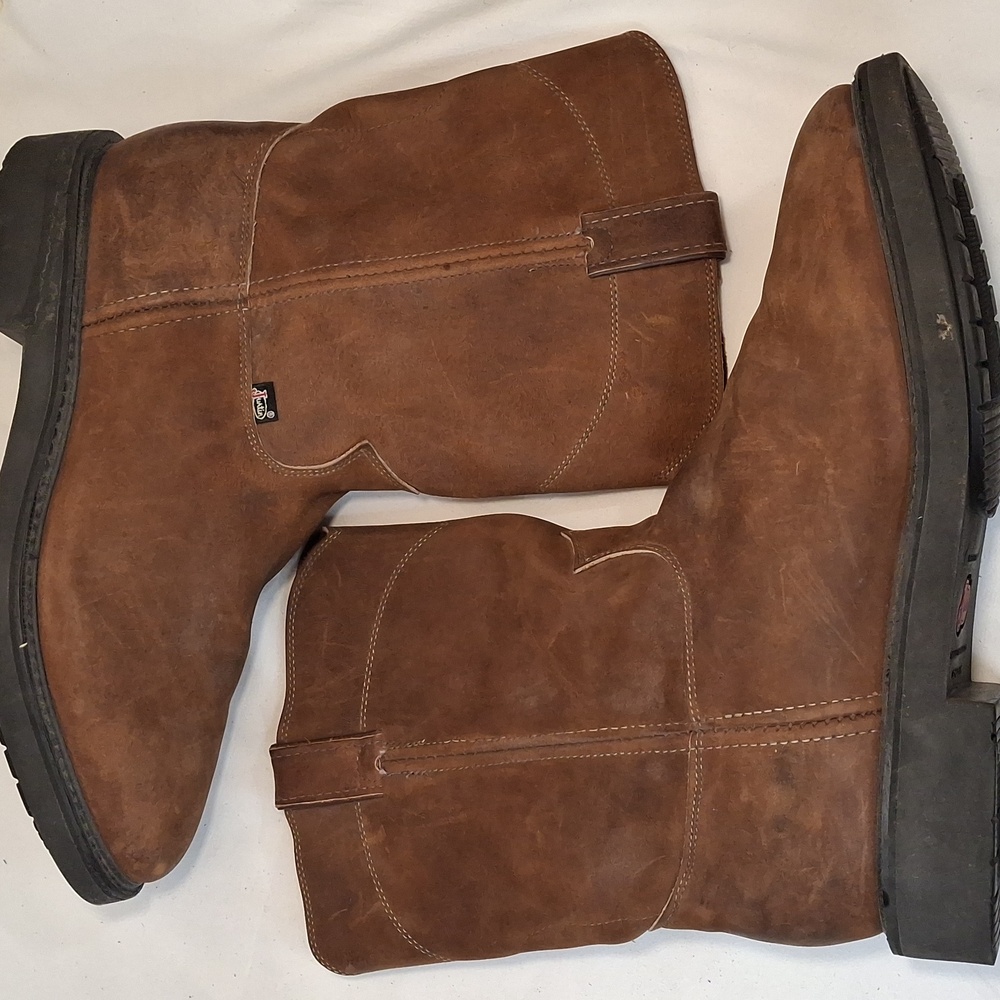 Justin Mens Conductor Work Boot 10" Size 13D Leather 4760 Brown Soft Toe - Picture 2 of 13